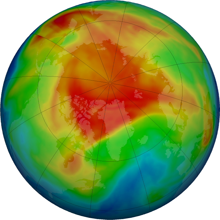 Arctic ozone map for 12 January 2019